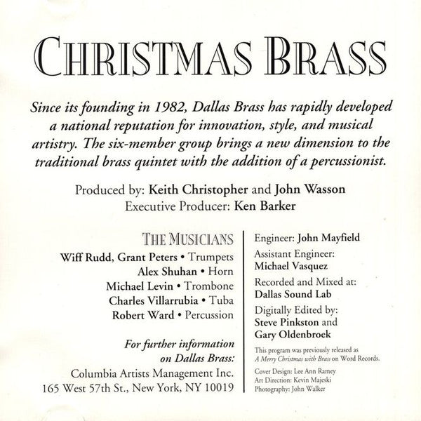 Dallas Brass : Christmas Brass (CD, Album, RE)