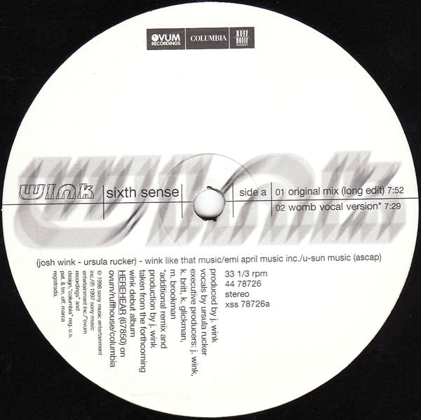 Wink* : Sixth Sense (12")