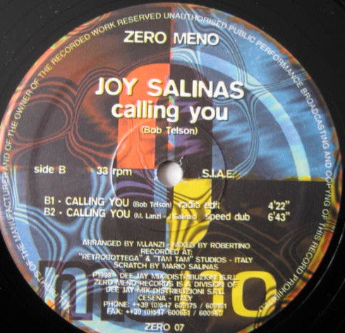 Joy Salinas : Calling You (12")