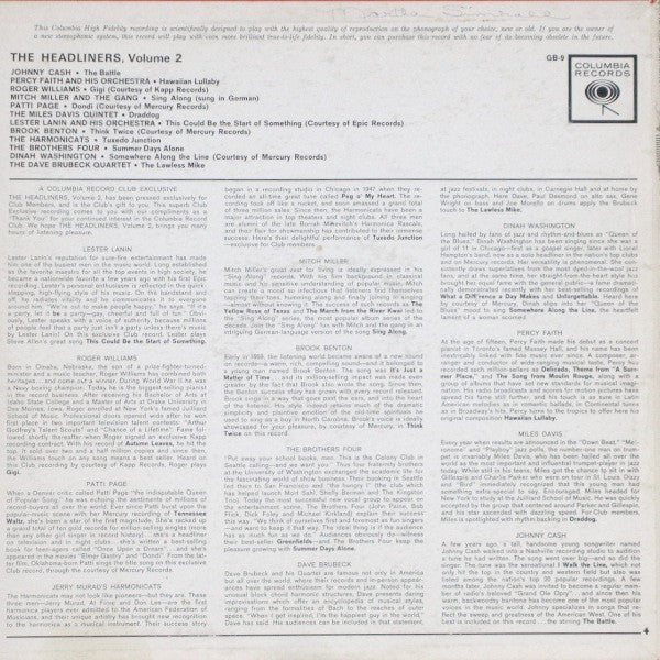 Various : The Headliners, Volume 2 (LP, Mono, Club, Ltd, Smplr)