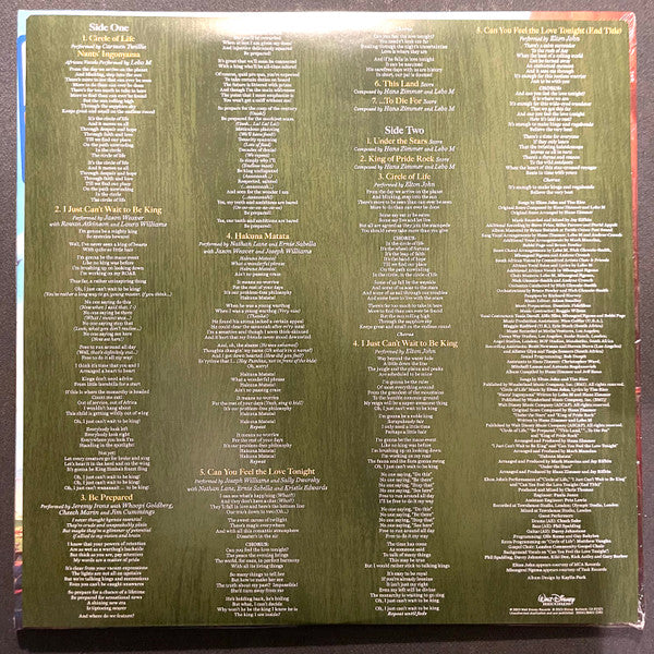 Various : The Lion King  (Original Motion Picture Soundtrack) (LP, Sav)