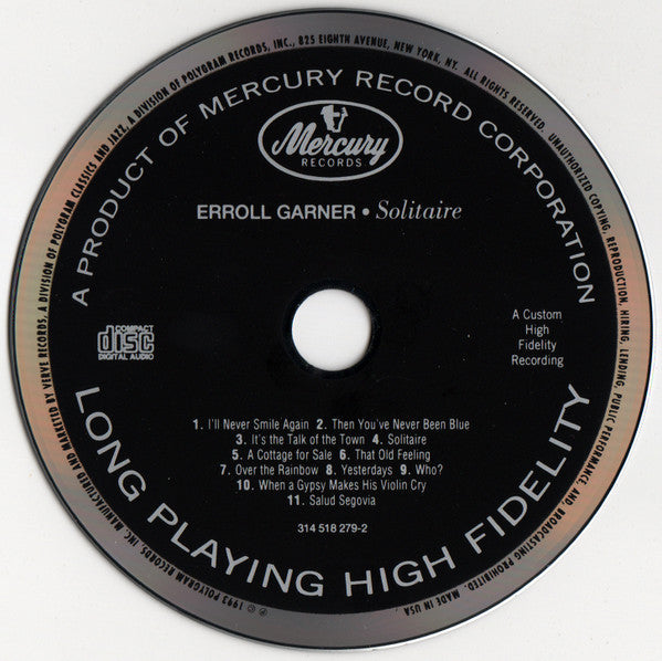 Erroll Garner : Solitaire (CD, Comp, RE)