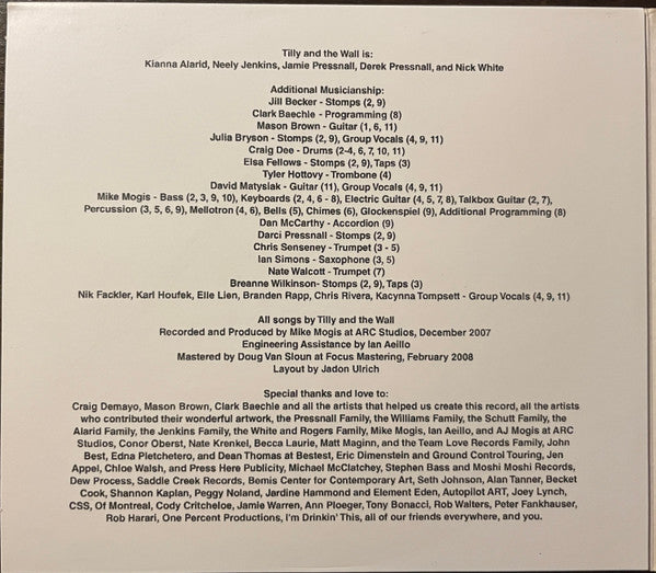 Tilly And The Wall : O (CD, Album, Num, Dig)