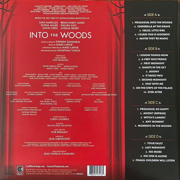 Sara Bareilles, Patina Miller, Gavin Creel, Brian D'Arcy James, Phillipa Soo, Joshua Henry (3) : Into The Woods (2022 Broadway Cast Recording) (2xLP, Album, Ltd, Gol)