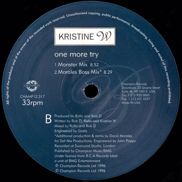 Kristine W : One More Try (2x12")