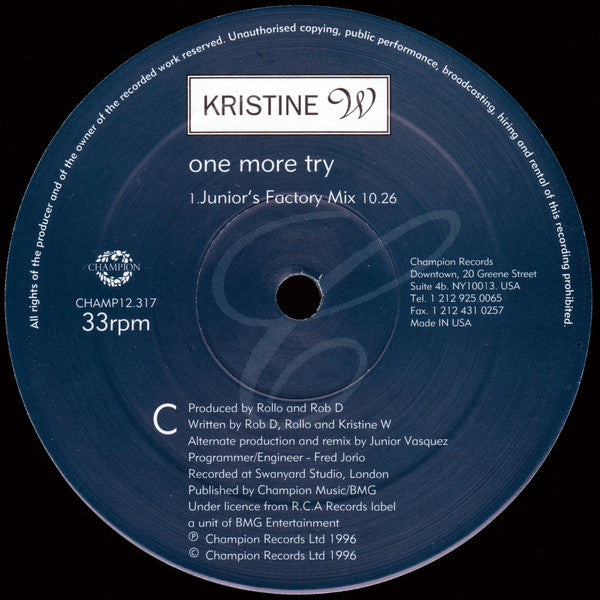 Kristine W : One More Try (2x12")