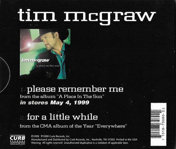 Tim McGraw : Please Remember Me (CD, Single)