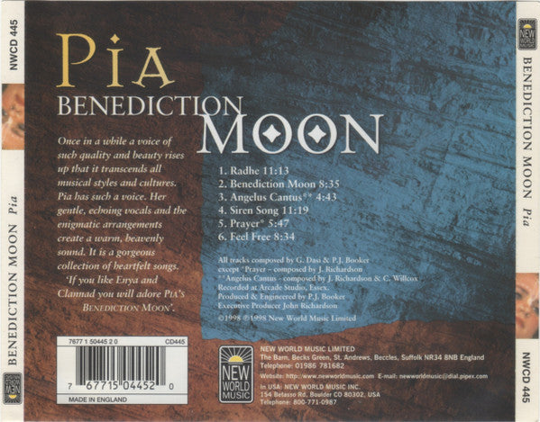 Pia (3) : Benediction Moon (CD, Album)