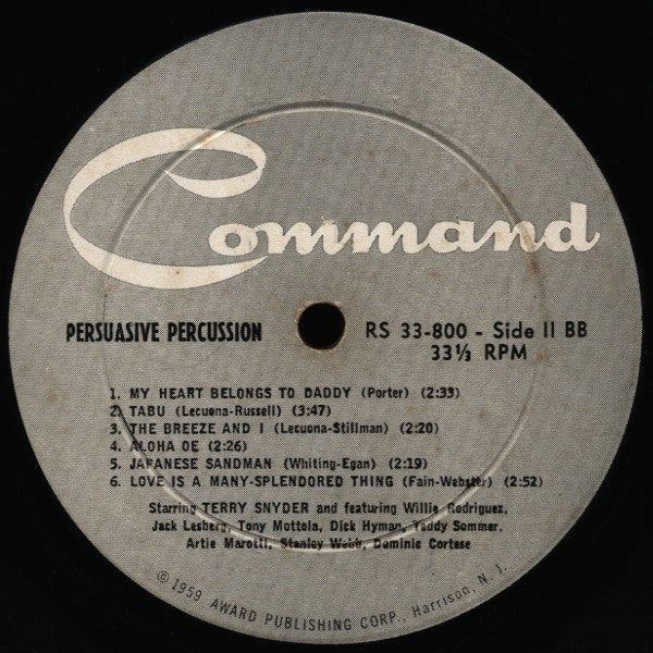 Terry Snyder And The All Stars : Persuasive Percussion (LP, Album, Mono, Gat)