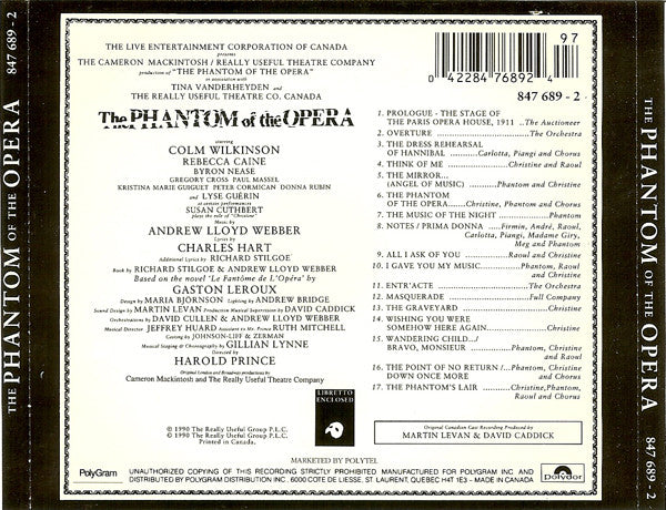 Original Canadian Cast* : Highlights From The Phantom Of The Opera - The Original Canadian Cast Recording (CD, Album)