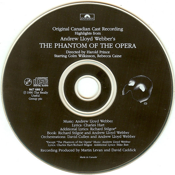 Original Canadian Cast* : Highlights From The Phantom Of The Opera - The Original Canadian Cast Recording (CD, Album)