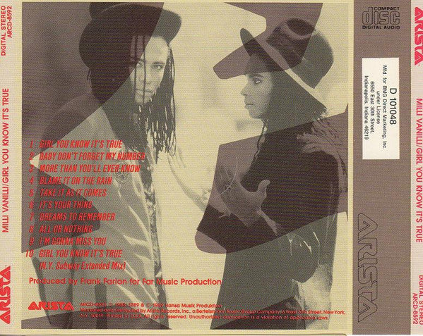 Milli Vanilli : Girl You Know It's True (CD, Album, Club)