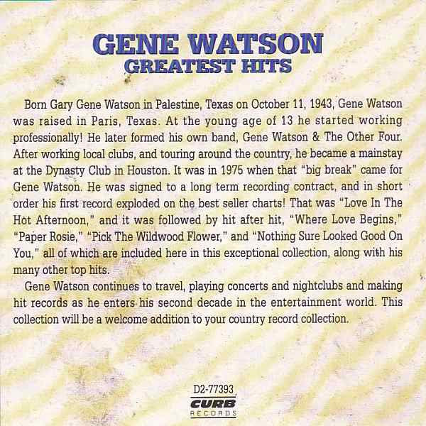 Gene Watson : Greatest Hits (CD, Comp)