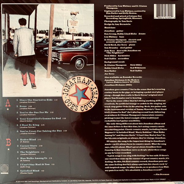 Jonathan Richman : Jonathan Goes Country (LP, Album, RSD, Ltd, RE, Red)