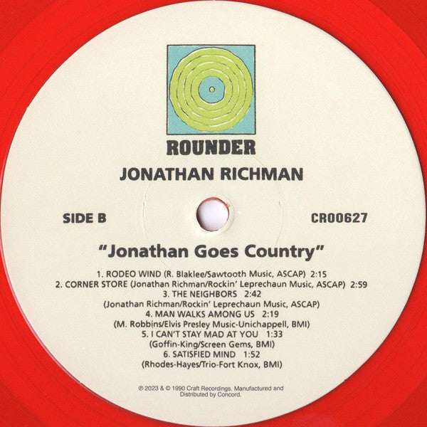 Jonathan Richman : Jonathan Goes Country (LP, Album, RSD, Ltd, RE, Red)