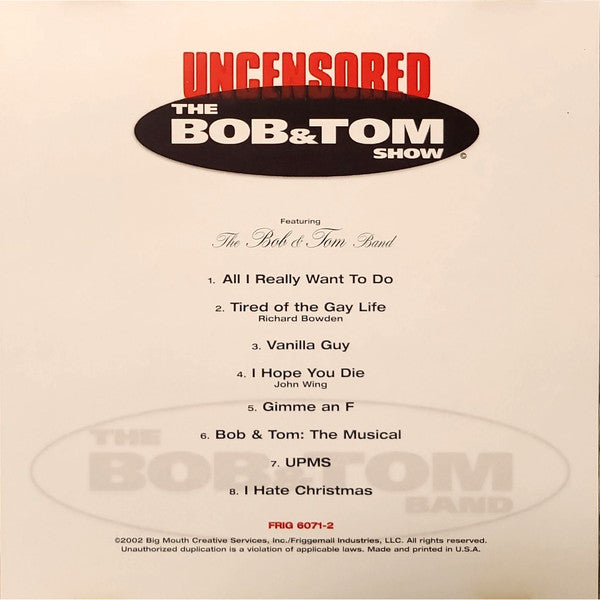 Bob & Tom : Uncensored (CD, Album)