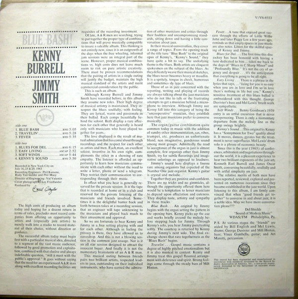 Kenny Burrell / Jimmy Smith : Blue Bash! (LP, Album, Mono, Dee)