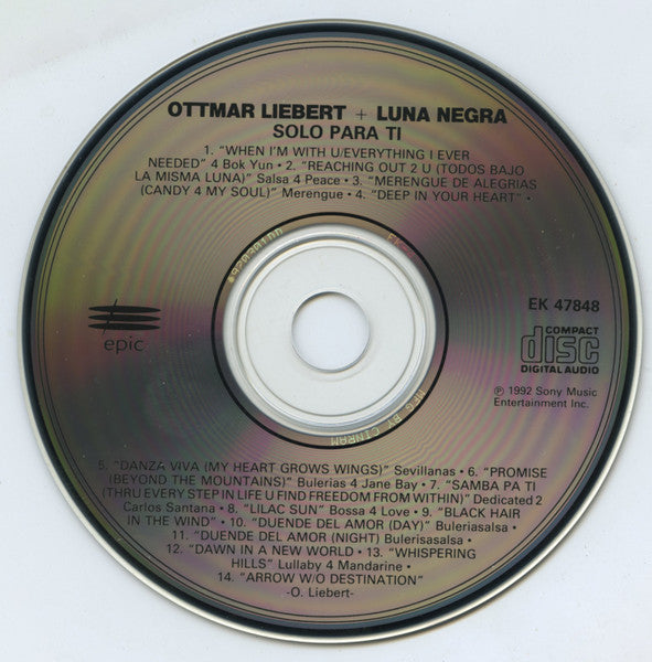 Ottmar Liebert & Luna Negra* : Solo Para Ti (CD, Album)