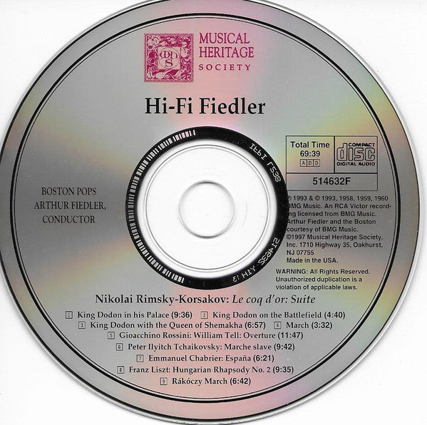 Arthur Fiedler, Boston Pops* : Hi-Fi Fiedler (CD, Album, RE, RM)