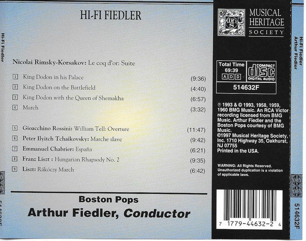 Arthur Fiedler, Boston Pops* : Hi-Fi Fiedler (CD, Album, RE, RM)