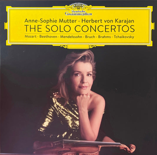 Anne-Sophie Mutter, Herbert von Karajan / Mozart* / Beethoven* / Mendelssohn* / Bruch* / Brahms* / Tchaikovsky* : The Solo Concertos (5xLP, RE, 180 + Box, Comp, Ltd, Num)