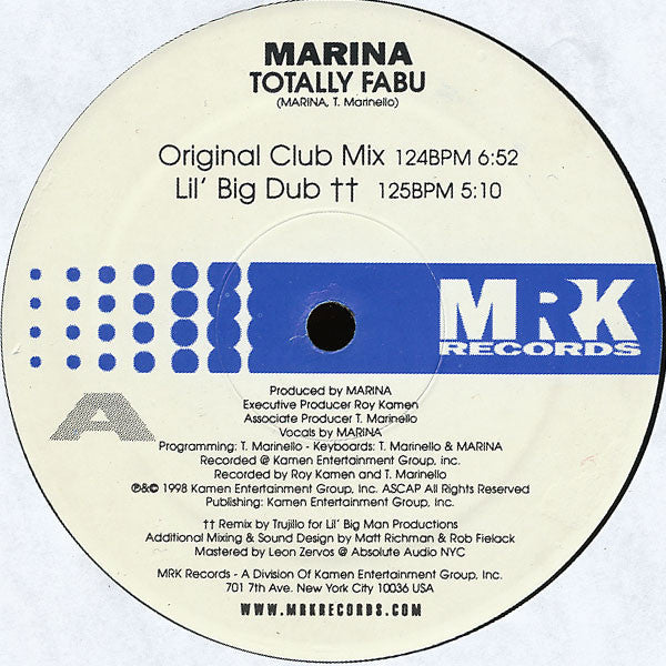 Marina (3) : Totally Fabu (12")