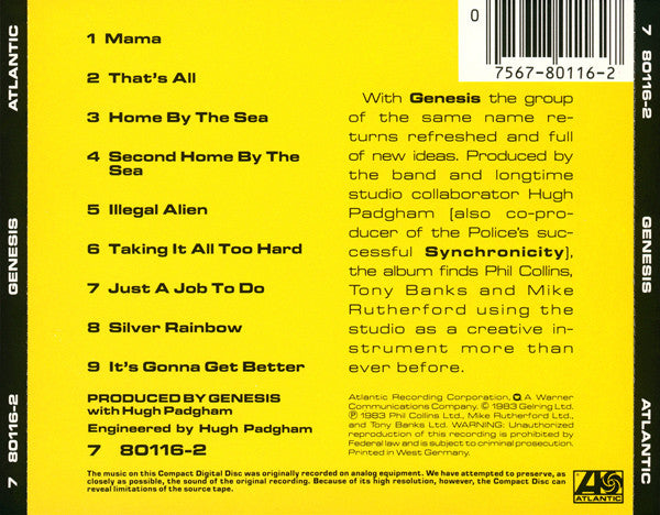 Genesis : Genesis (CD, Album, RE, Tar)