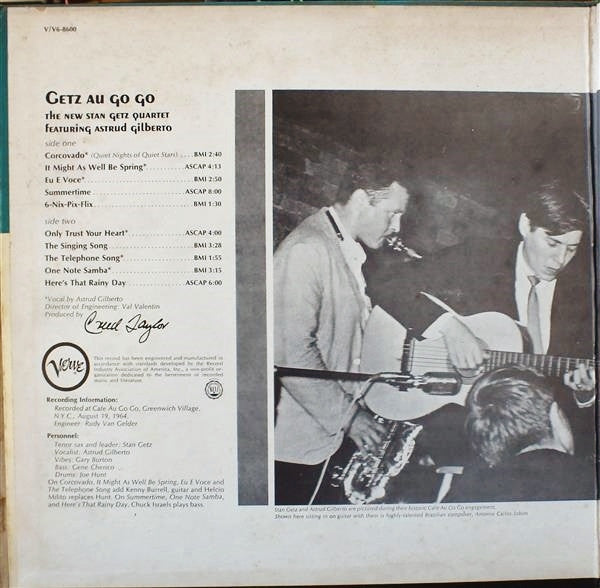 The New Stan Getz Quartet Featuring Astrud Gilberto : Getz Au Go Go (LP, Album, Gat)