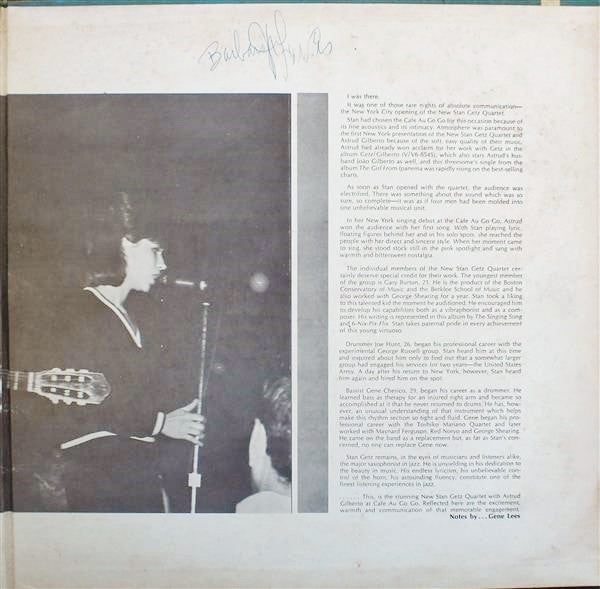 The New Stan Getz Quartet Featuring Astrud Gilberto : Getz Au Go Go (LP, Album, Gat)