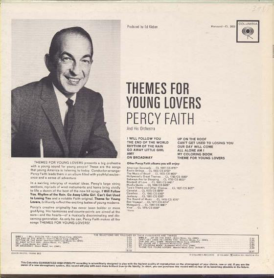 Percy Faith And His Orchestra* : Themes For Young Lovers (LP, Album, Mono)