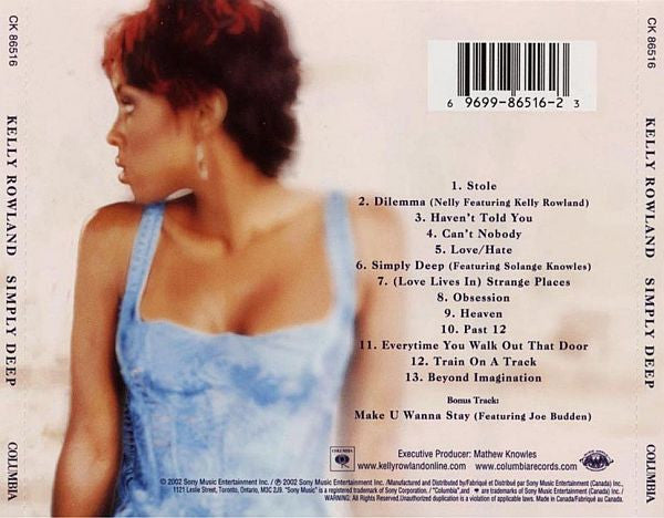 Kelly Rowland : Simply Deep (CD, Album)