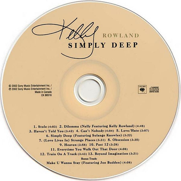 Kelly Rowland : Simply Deep (CD, Album)