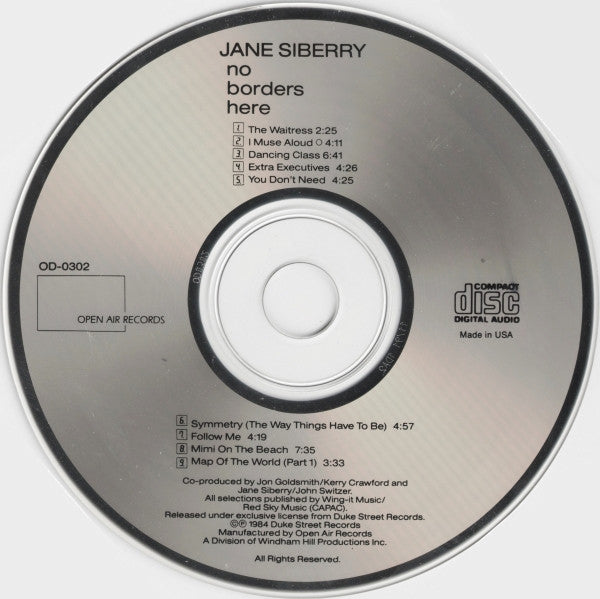 Jane Siberry : No Borders Here (CD, Album, RE)