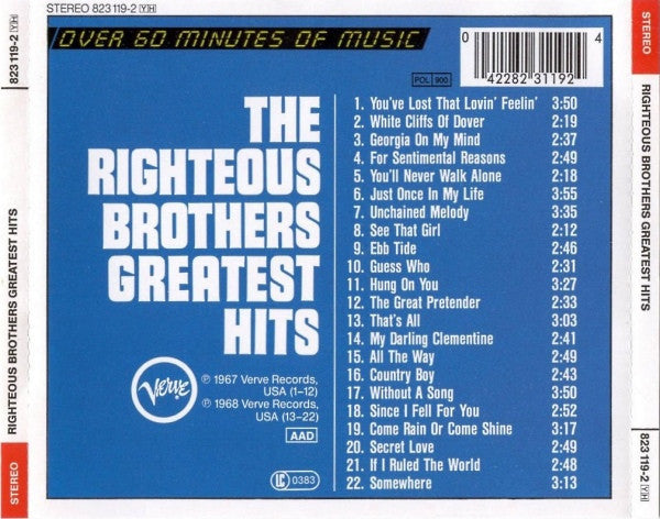 The Righteous Brothers : Greatest Hits (CD, Comp)