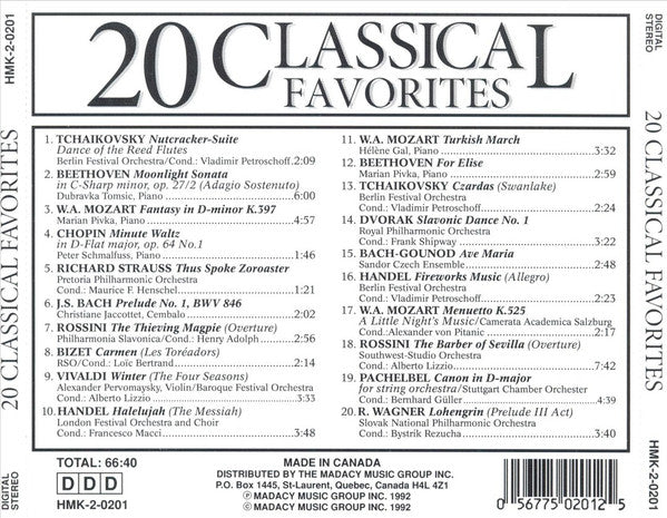Various : 20 Classical Favorites (CD, Comp)
