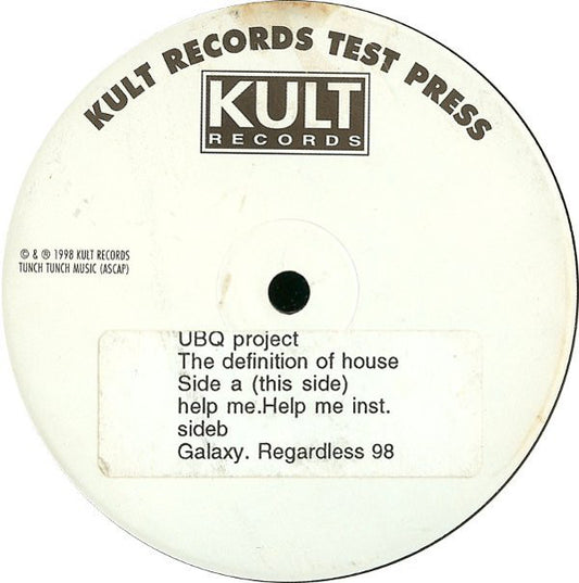 UBQ Project : The Definition Of House E.P (12", EP, TP, W/Lbl)