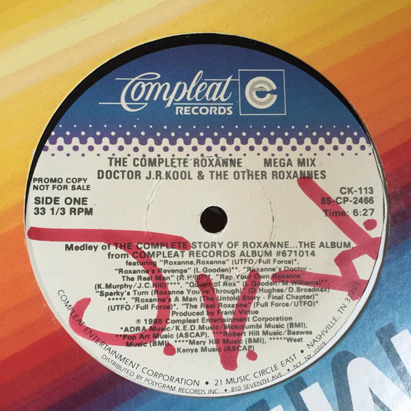 Doctor J.R. Kool and The Other Roxannes : Medley Of The Complete Story Of Roxanne...The Album (12", Promo)