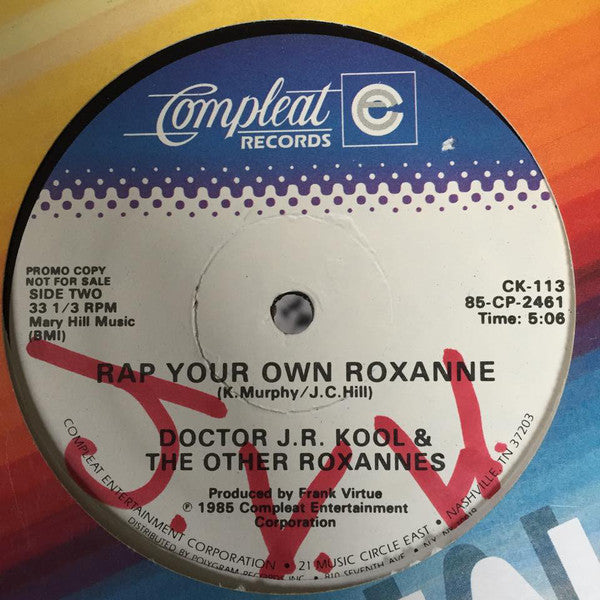 Doctor J.R. Kool and The Other Roxannes : Medley Of The Complete Story Of Roxanne...The Album (12", Promo)