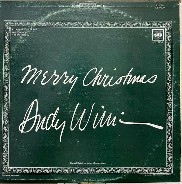 Andy Williams : Merry Christmas (LP, Album, RE, San)