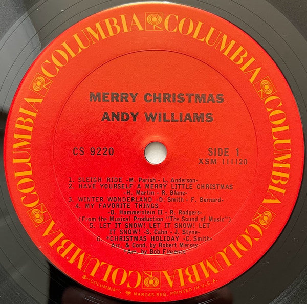 Andy Williams : Merry Christmas (LP, Album, RE, San)