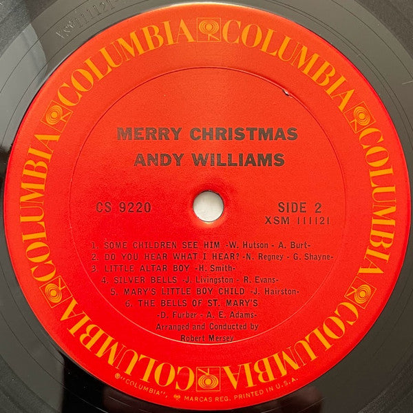 Andy Williams : Merry Christmas (LP, Album, RE, San)