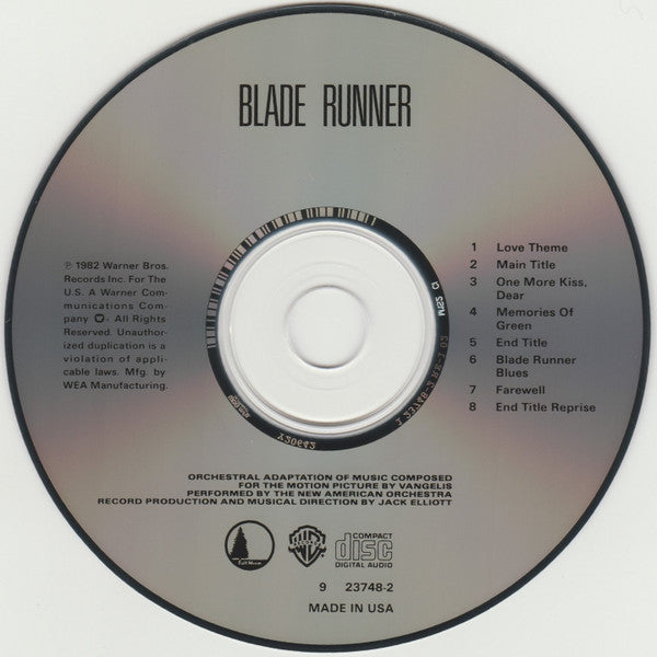 The New American Orchestra : Blade Runner (Orchestral Adaptation Of Music Composed For The Motion Picture By Vangelis) (CD, Album, RE, RP)