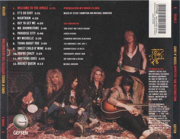 Guns N' Roses : Appetite For Destruction (CD, Album, Club, RE, RP)