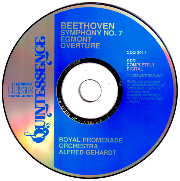 Beethoven* : Royal Promenade Orchestra, Alfred Gehardt : Symphony No.7 / Egmont Overture (CD, Album)