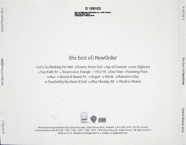 NewOrder* : (The Best Of) NewOrder (CD, Comp, Club, RE)