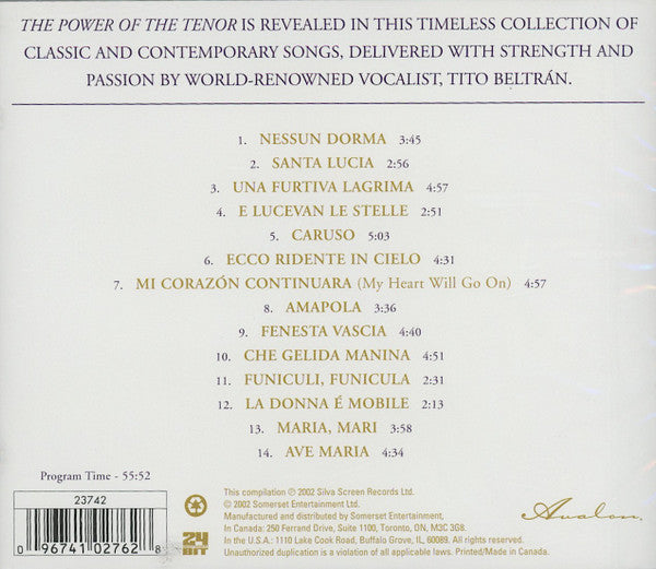 Tito Beltrán : The Power Of The Tenor (CD, Comp)