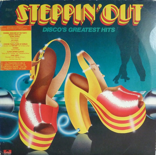 Various : Steppin' Out - Disco's Greatest Hits (2xLP, Comp, Mixed, Promo)
