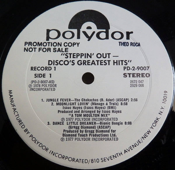 Various : Steppin' Out - Disco's Greatest Hits (2xLP, Comp, Mixed, Promo)