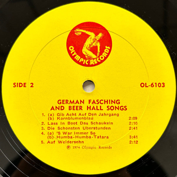 Unknown Artist : German Fasching And Beer Hall Songs (LP, RP)