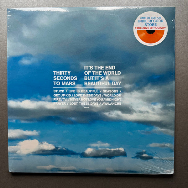 30 Seconds To Mars : It's The End Of The World But It's A Beautiful Day (LP, Album, Ltd, Ora)